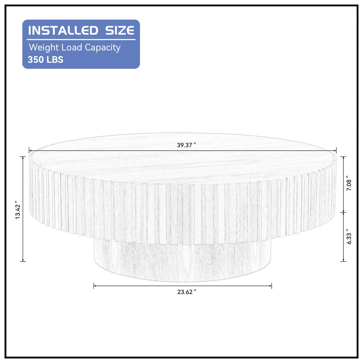 39.37'' Round MDF Coffee Table P1043