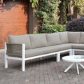 Light Taupe & White Sectional Sofa Q37731