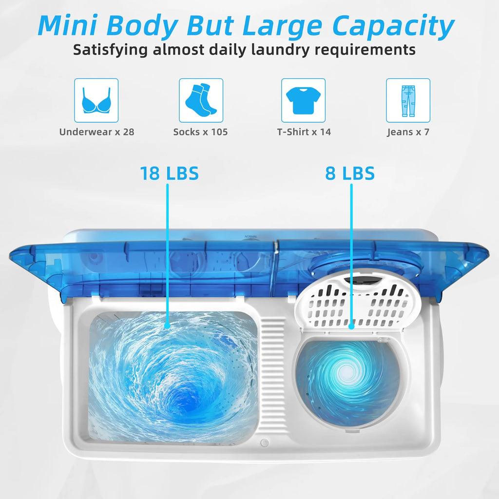 Portable Semi-automatic Twin Tub Washing Machine P1164