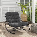 Steel Rocking Chair with Padded Cushion, Gray H941