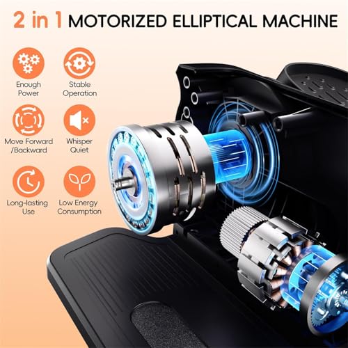 Under Desk Elliptical Machine, Quiet Portable Mini Electric Seated Pedal Exerciser, 12 Adjustable Speeds W4047