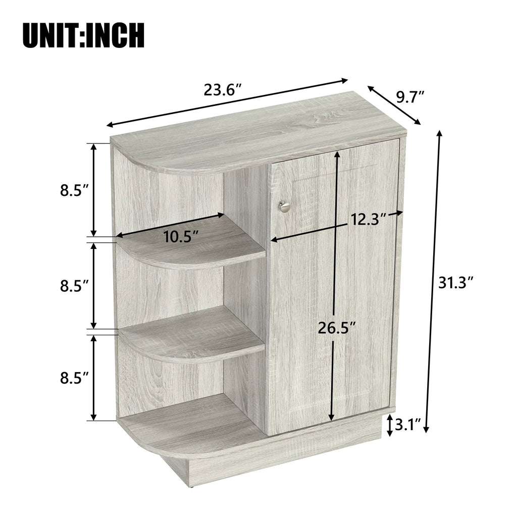 Oak Open Style Shelf Cabinet with Adjustable Plates F624