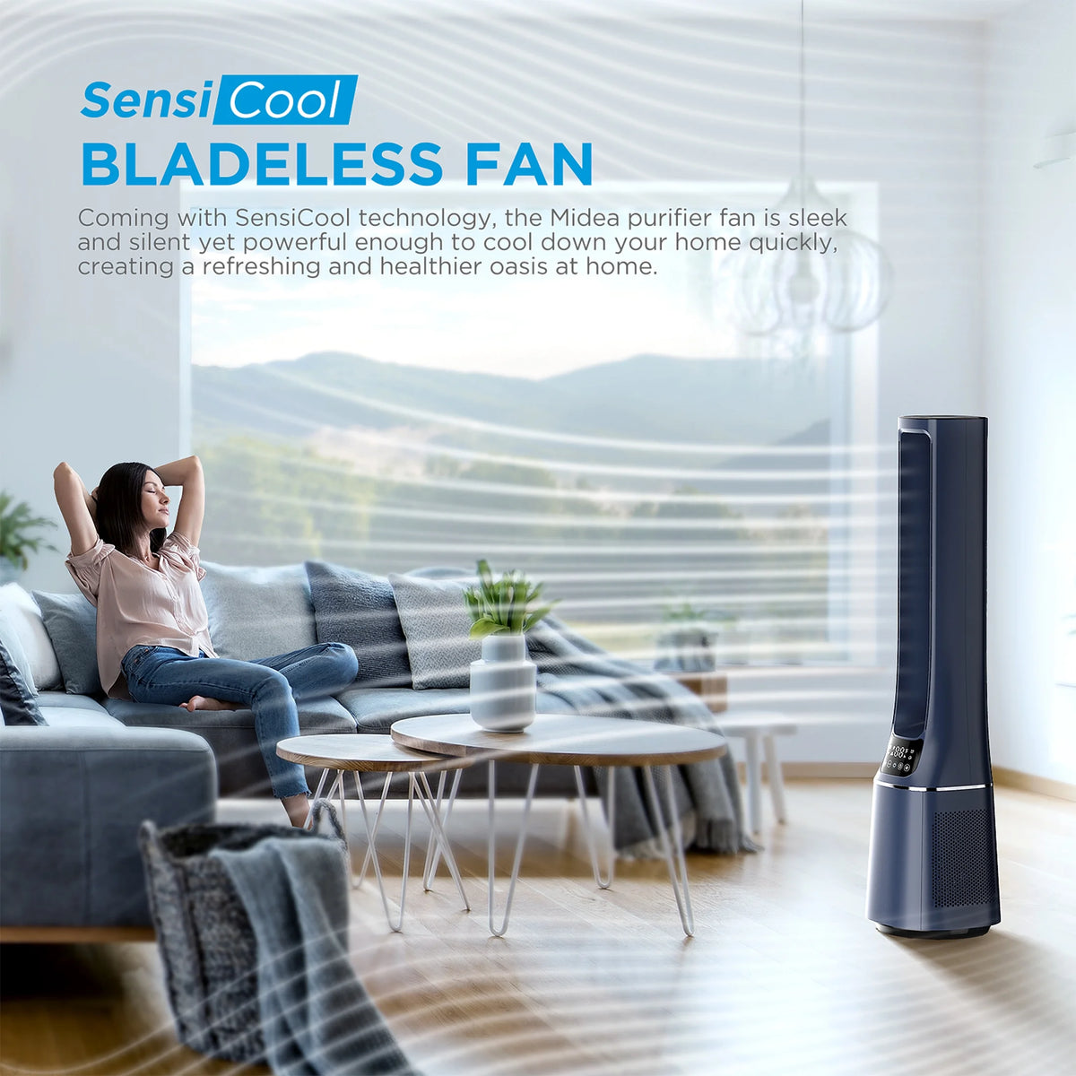 41 Tall 10-Speed Bladeless Tower Fan & HEPA Air Purifier with Remote Control U803180