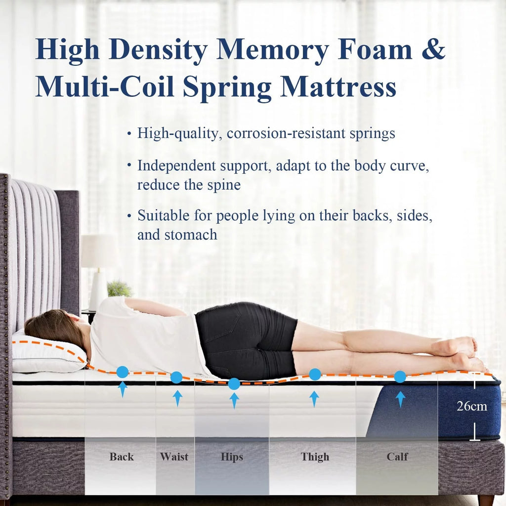 Queen Size 10 Inch Memory Foam Innerspring Mattress D74679