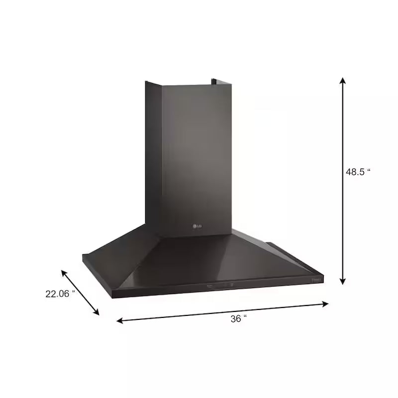36 in. Smart Wall Mount Range Hood Black Stainless Steel V3023
