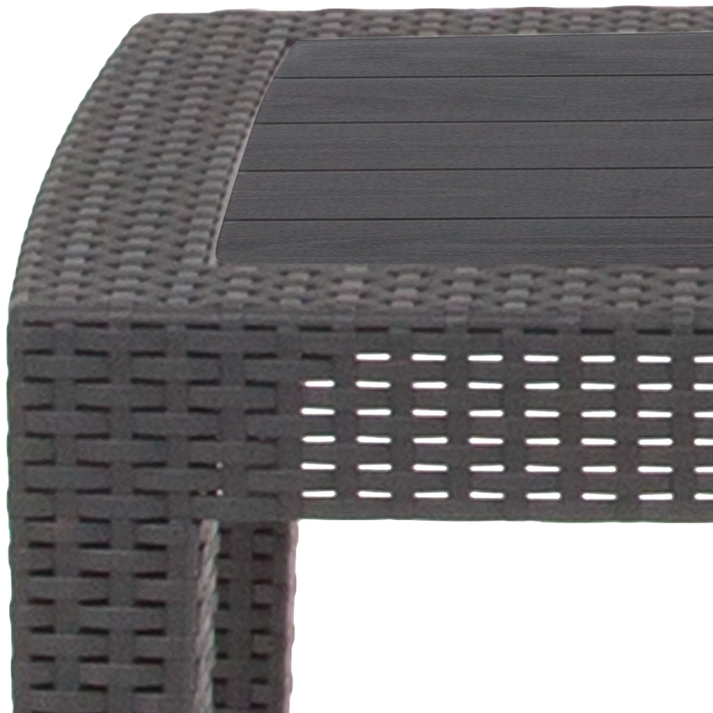 Dark Gray Faux Rattan Coffee Table S117320