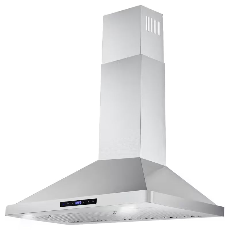 30 in. Stainless Steel Ductless Wall Mount Range Hood with Carbon Filter Kit M327897