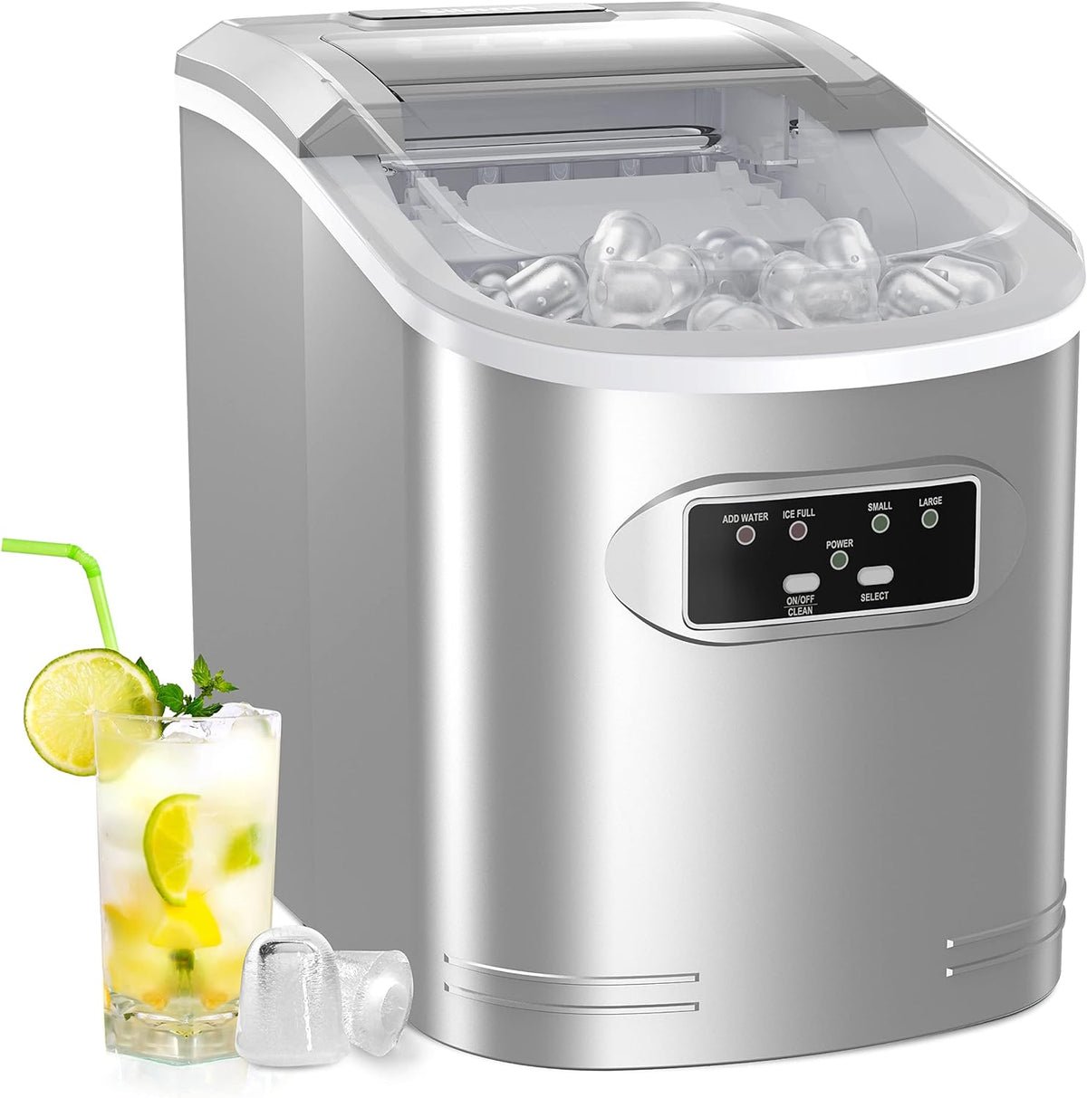 Countertop Ice Maker Machine with Ice Scoop and Basket A4336