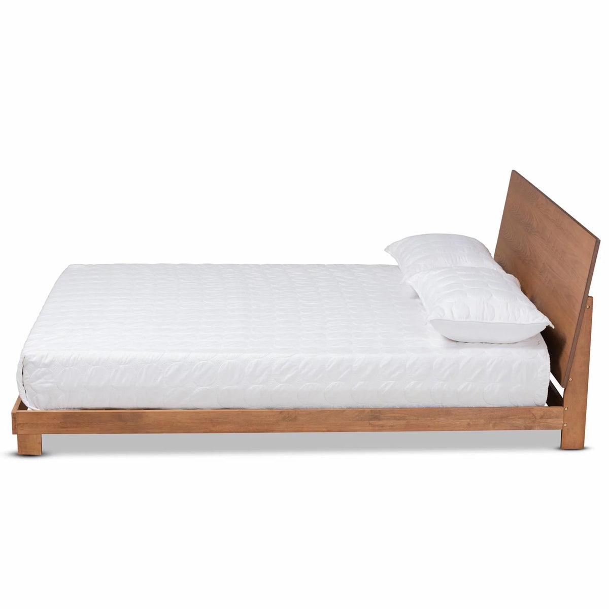 Brown Finished Wood Queen Size Platform Bed F1314